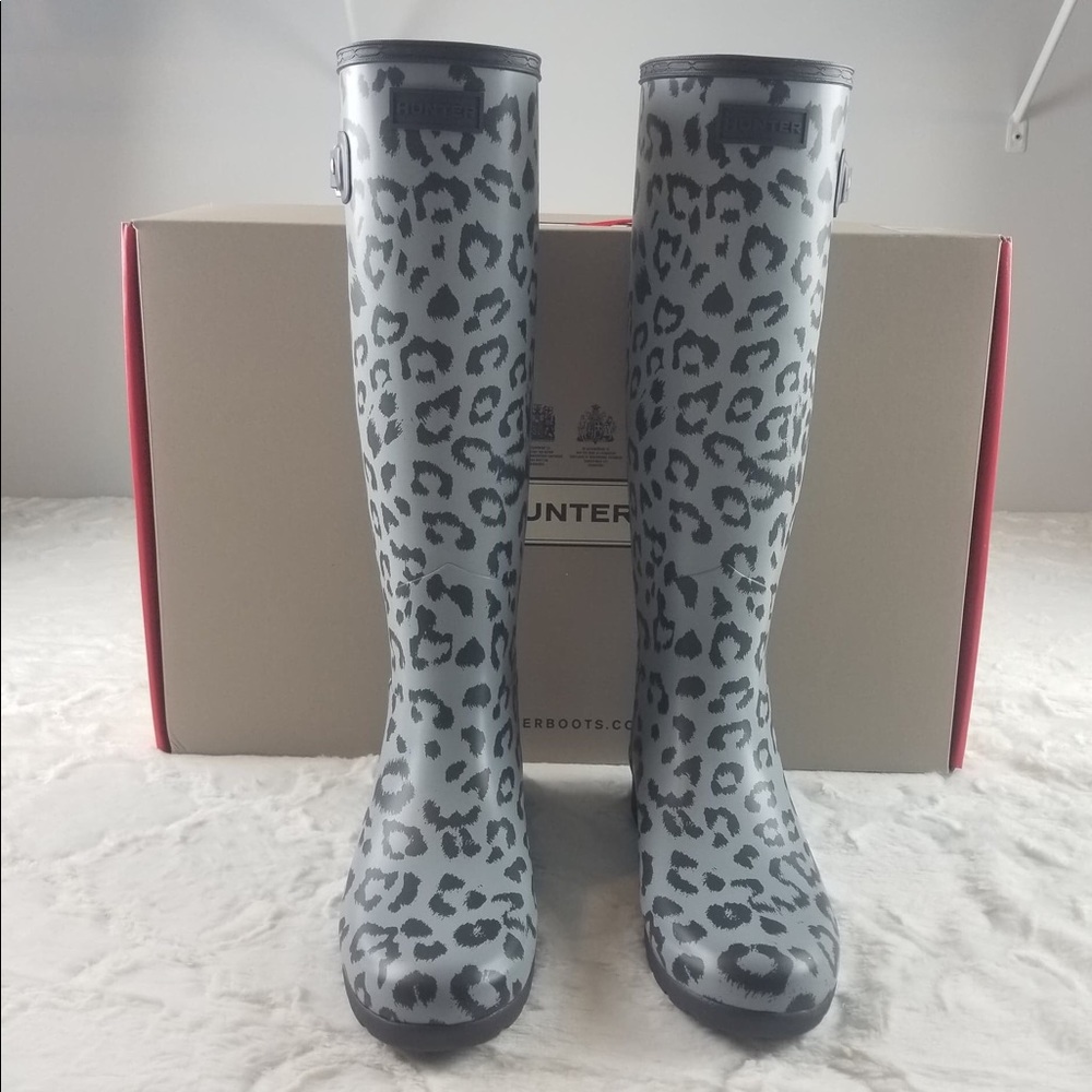 🔥Hunter Tall Refined Leopard Hybrid Rain Boot•NWT